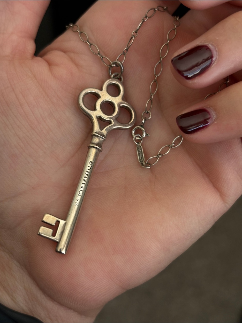 Authentic Tiffany & Co. Retired Key Necklace Sterling Silver 925 - Picture 1 of 5